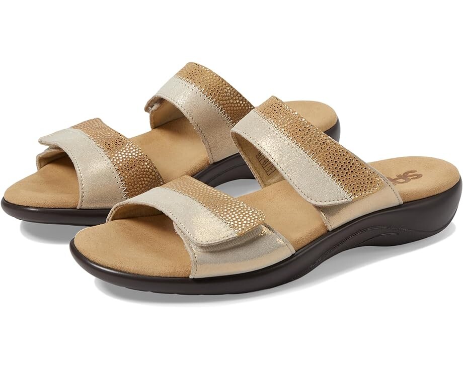 Сандалии SAS Nudu Adjustable Slide, цвет Golden