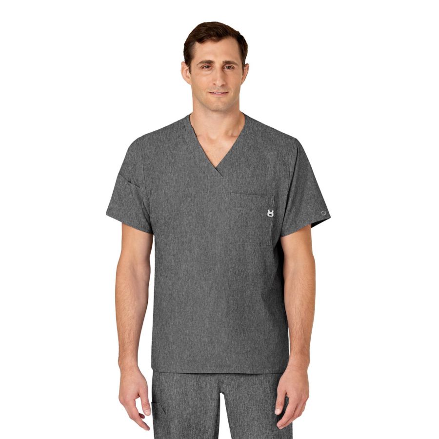 

Мужская медицинская рубашка W123 с V-образным вырезом Wink, Charcoal heather