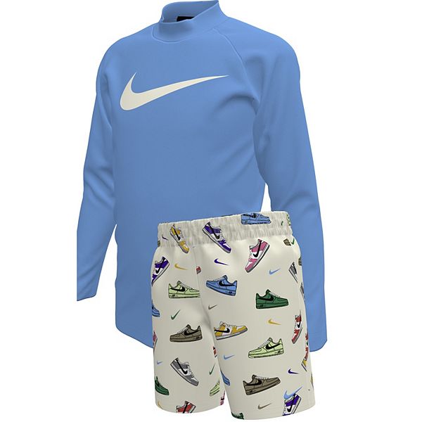 

Детский купальный комплект с длинным рукавом и шортами для мальчиков 4-7 лет Nike, Sail
