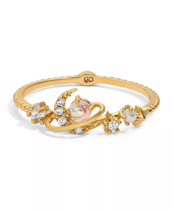 

Кристаллический опаловый небесный по всему кольцу вселенной Girls Crew, gold