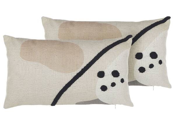 

Подушка Beliani 2 шт OSTEOSPERMUM, 45x45x45 см цвет beige/schwarz/creme/weiß
