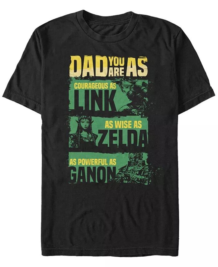 

Футболка с коротким рукавом Nintendo для мужчин Legend of Zelda Dad Strengths Fifth Sun, черный