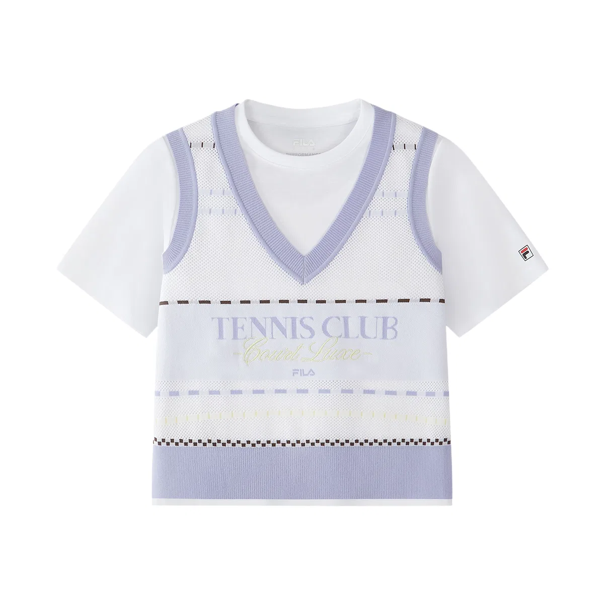 Футболка с v-образным вырезом moderate FILA KIDS, Jade White