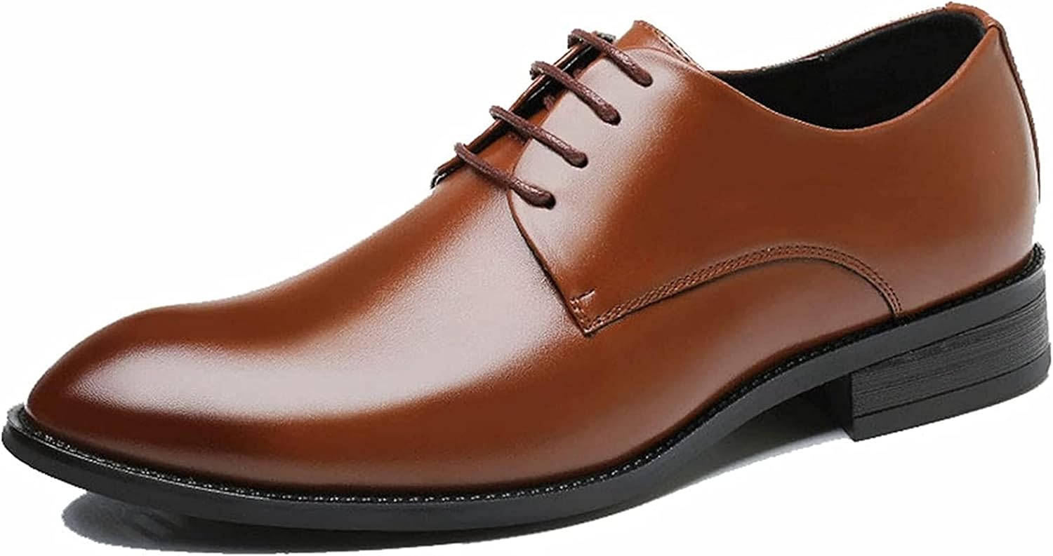 

Мужские легкие туфли Yiozoi с шнуровкой, с острым носком, нескользящие, для офиса, коричневый