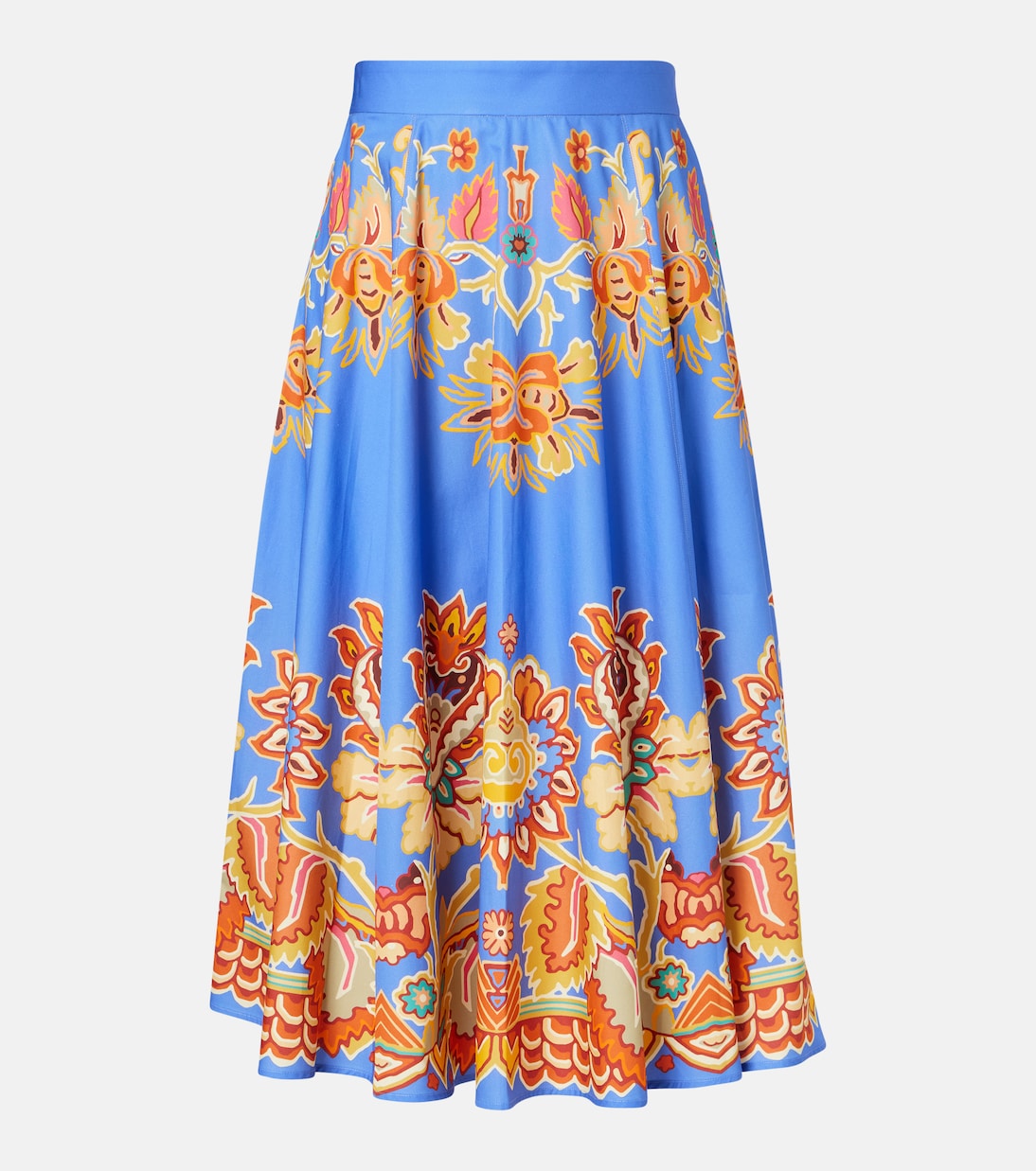 

Хлопковая миди-юбка с принтом Etro, Stampa F.Do Azzurro