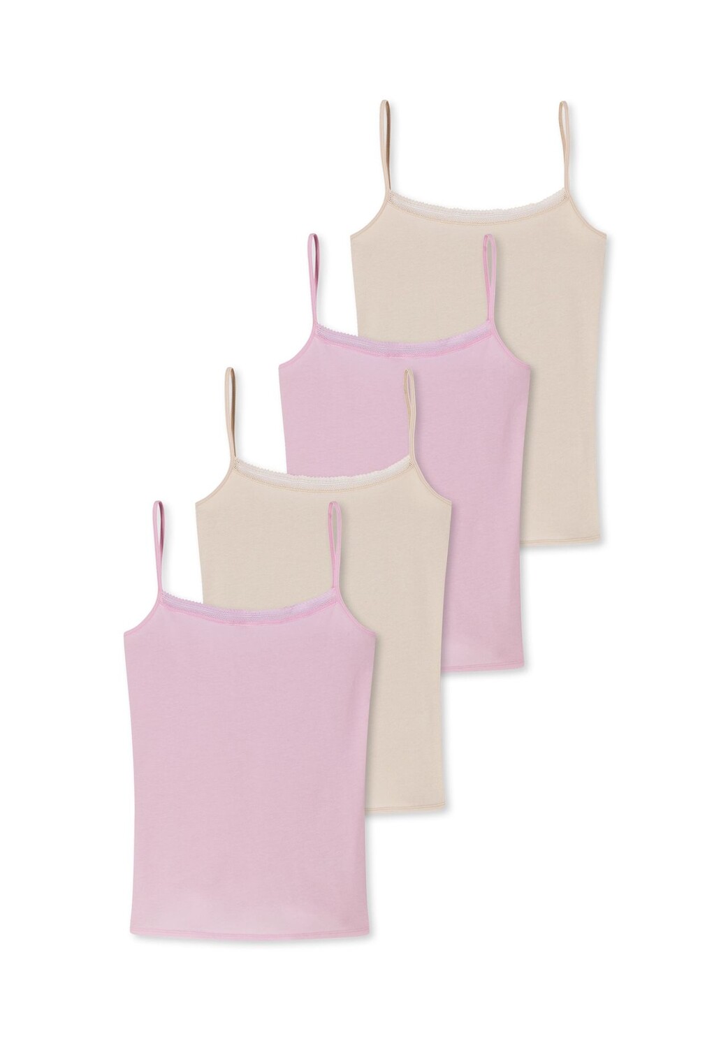 

Комплект из 4 топов-спагетти из хлопкового кружева SCHIESSER, цвет Rosa Beige