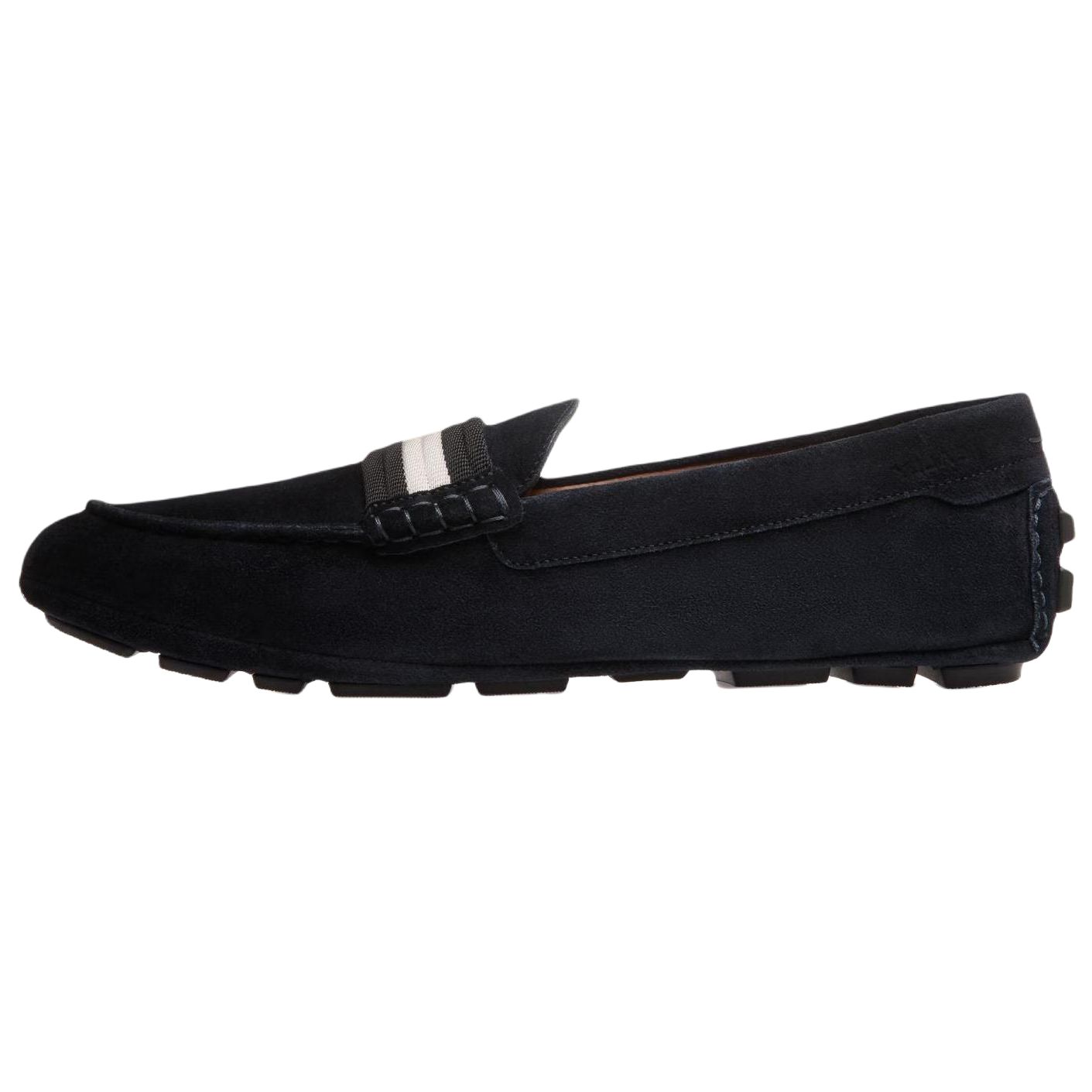 Замшевые лоферы с полосатым краем BALLY, Black