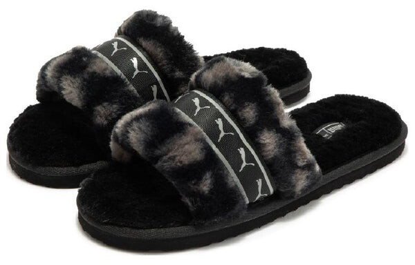 Тапочки fluff remix animal bx 'black grey' Puma, черный — фото 3