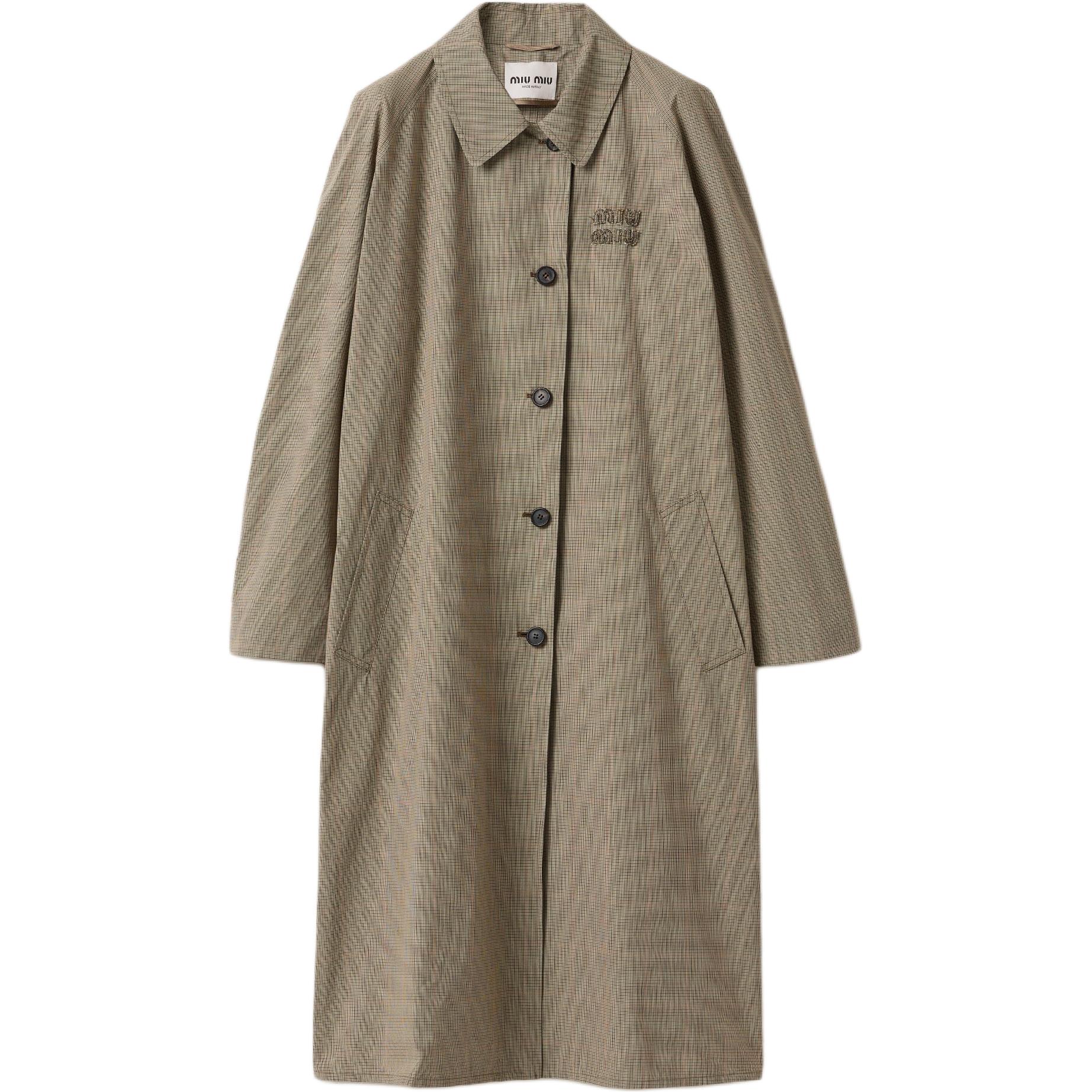 

MIU MIU Тренч с логотипом, Olive Green