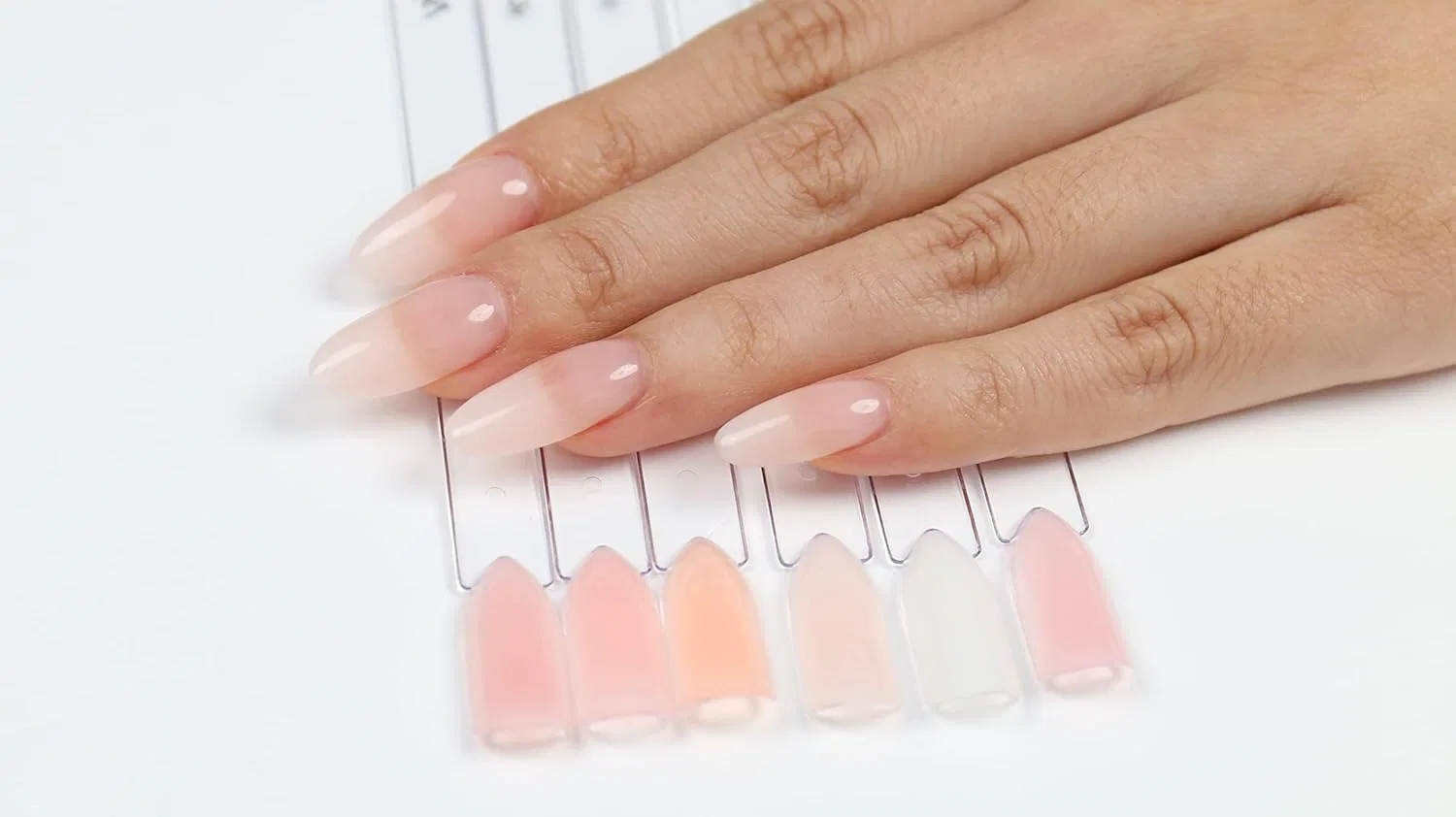 Набор гелей для наращивания ногтей AIMEILI Builder Gel 8-в-1 Aimeili, Nude, White, Light Pink — фото 4