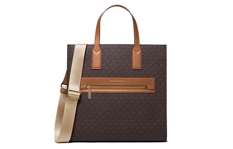 

Сумка-шоппер Kenly из холста, хозяйственная сумка, дамская сумка, сумка через плечо Tubas для женщин, цвет желудь коричневый MICHAEL KORS