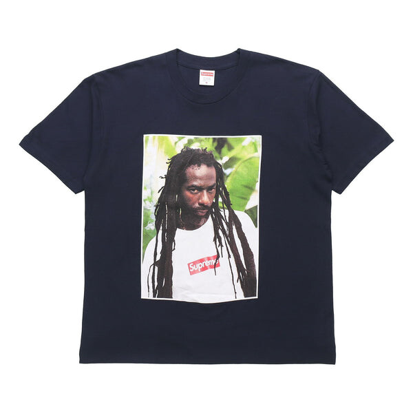 

Футболка ss19 buju banton tee reggae character printing short sleeve navy blue Supreme, синий