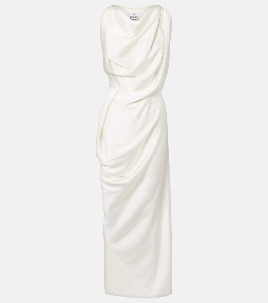 

Длинное платье из струящегося атласа с драпировкой Vivienne Westwood, Ivory