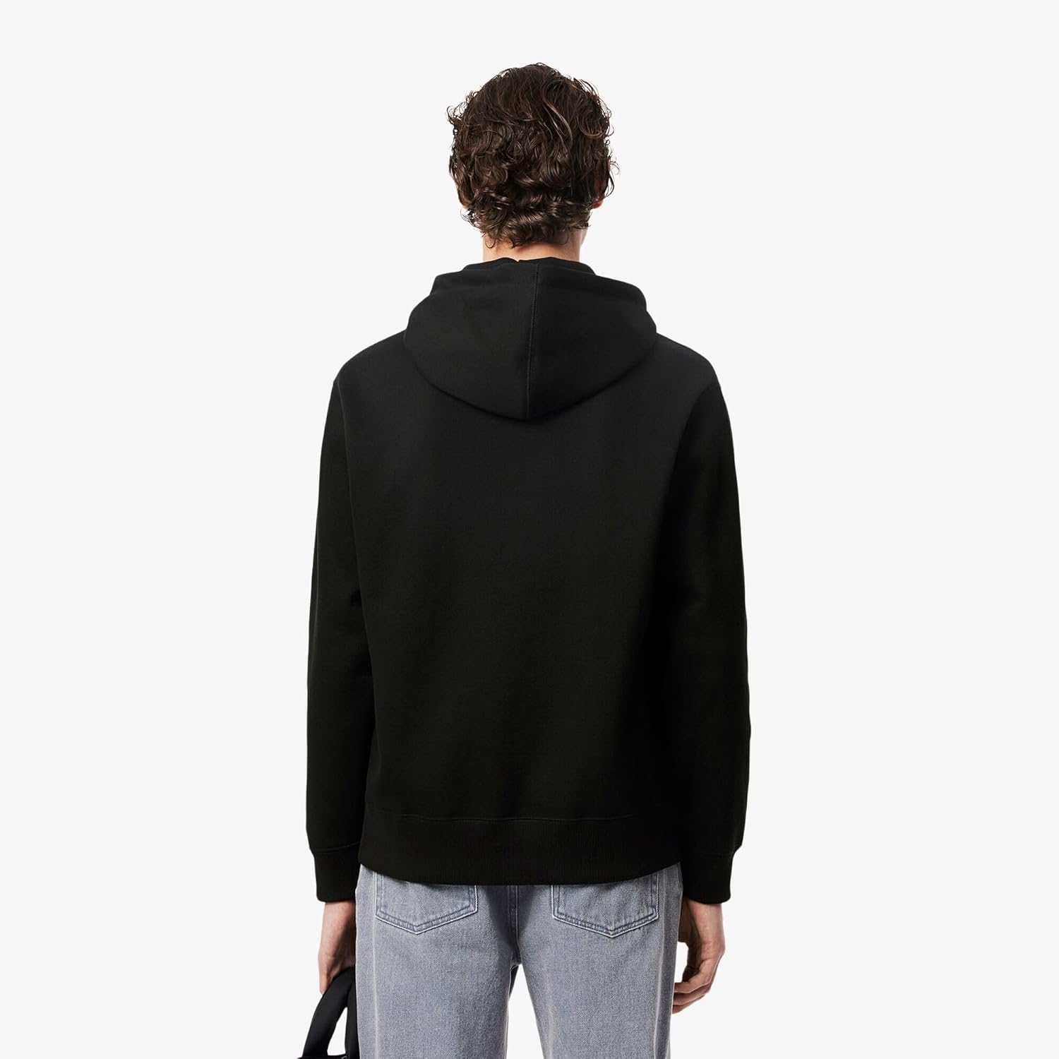 Толстовка Lacoste, официальная толстовка из пике, однотонная худи, мужская, черный — фото 2