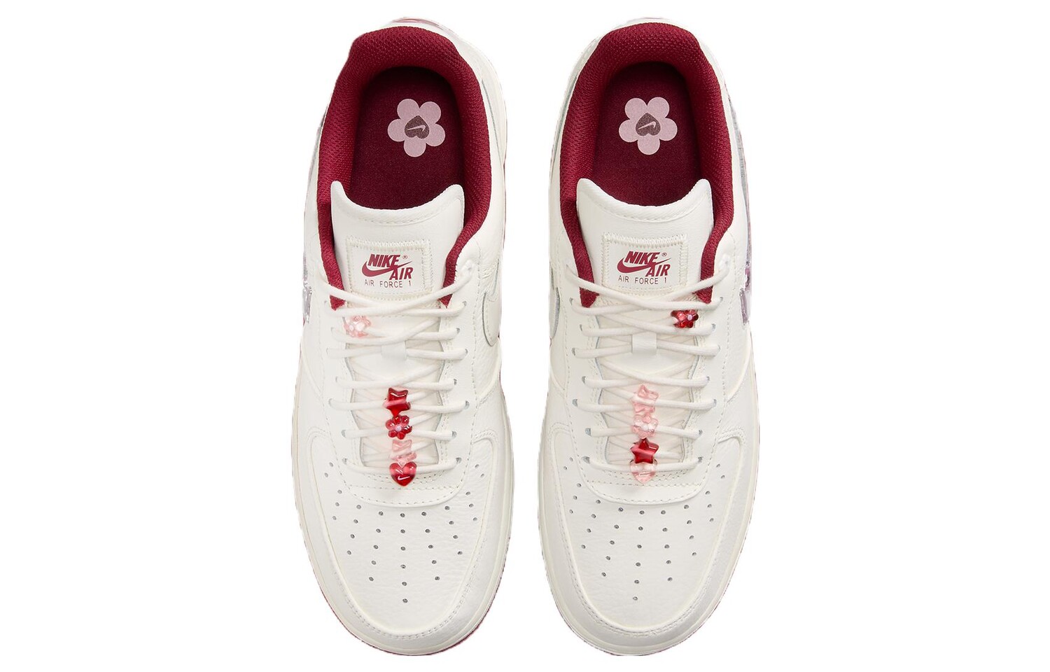 Женские кроссовки для скейтбординга Nike Air Force 1 Low, Белый/Красный — фото 4
