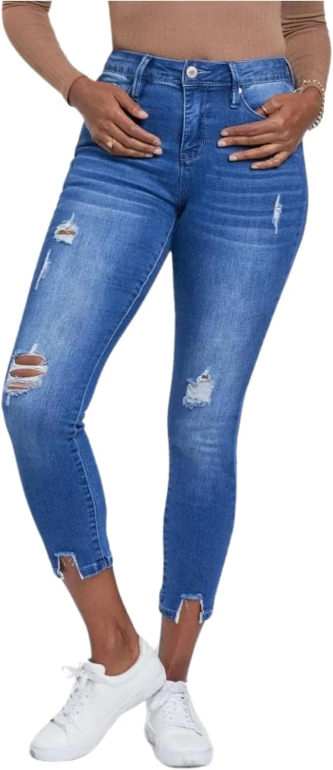 

Royalty for Me Women's High Rise Ankle Jean с разрушенным краем