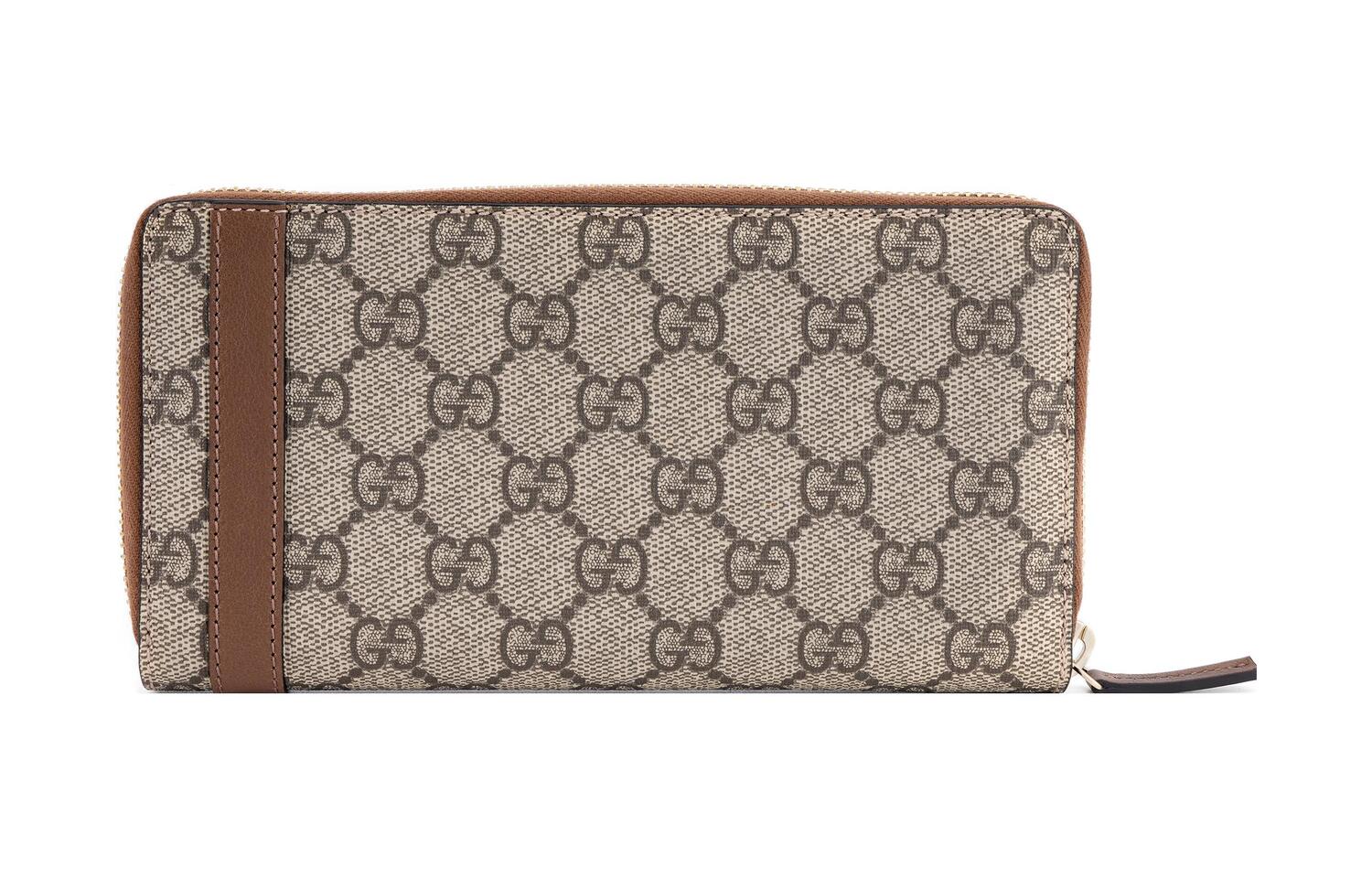 Холщовая сумка с кожаным кошельком унисекс Ebony/Brown GUCCI — фото 4
