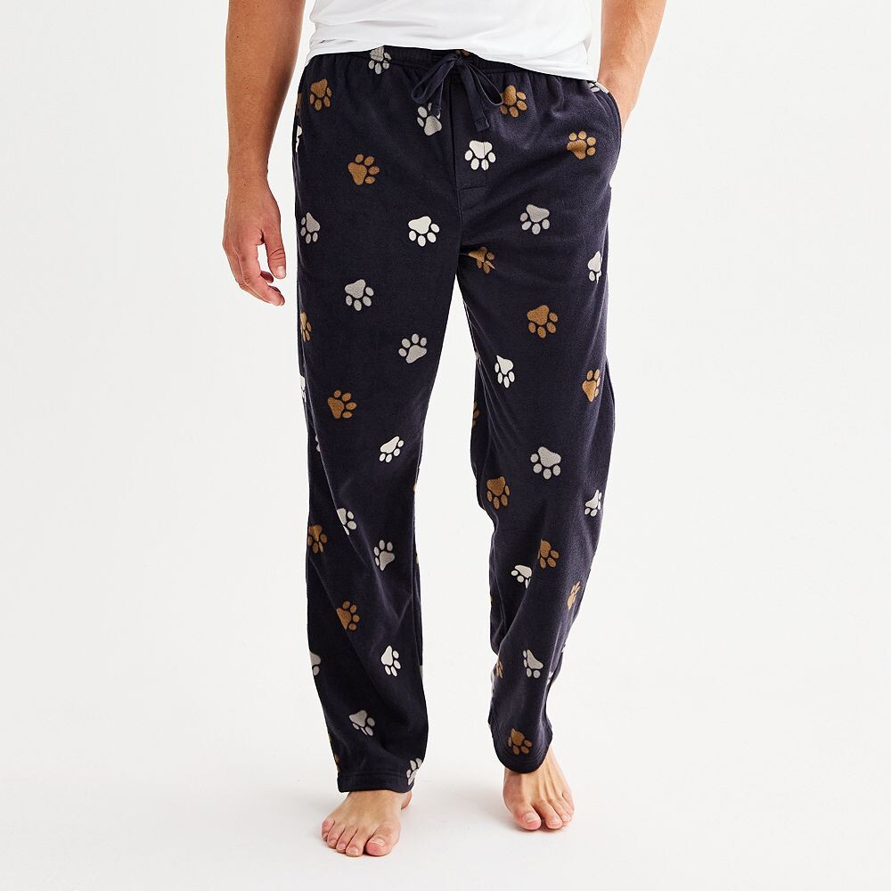 

Мужские пижамные брюки из микрофлиса Sonoma Goods For Life, цвет Dog Paw Navy