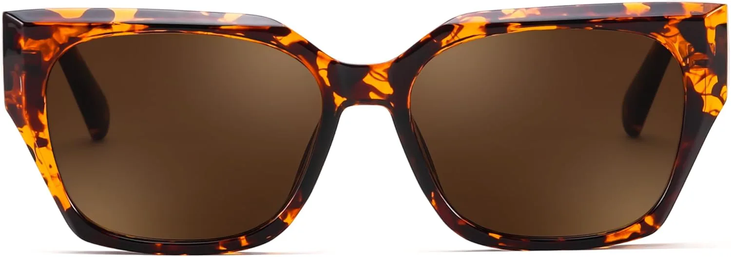 

FEISEDY Квадратные модные солнцезащитные очки для мужчин и женщин, стильные массивные прямоугольные солнцезащитные очки дизайнерского стиля B0107, Tortoise Shell