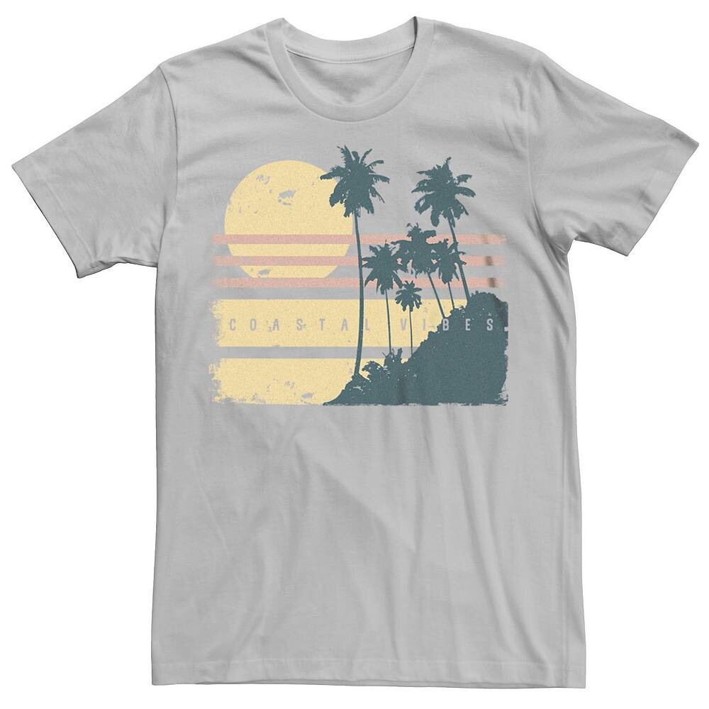 

Мужская пляжная футболка с рисунком Coastal Vibes Generic, цвет Silver