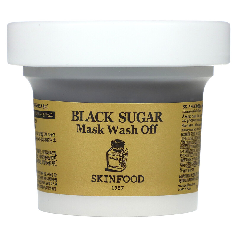 

SKINFOOD, Смывающая маска с черным сахаром, 120 г (4,23 унции)