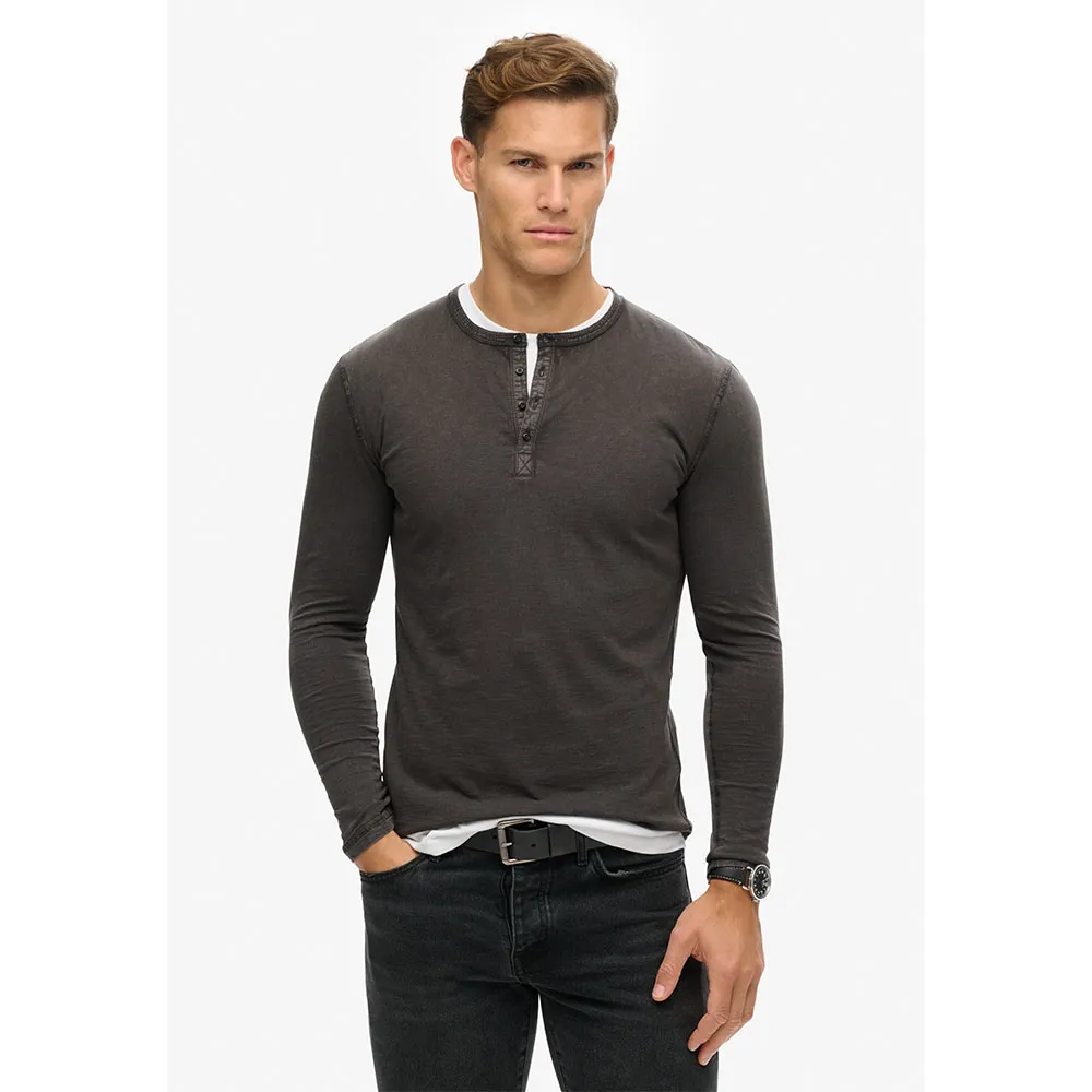 

Лонгслив Superdry Slub Grandad, серый