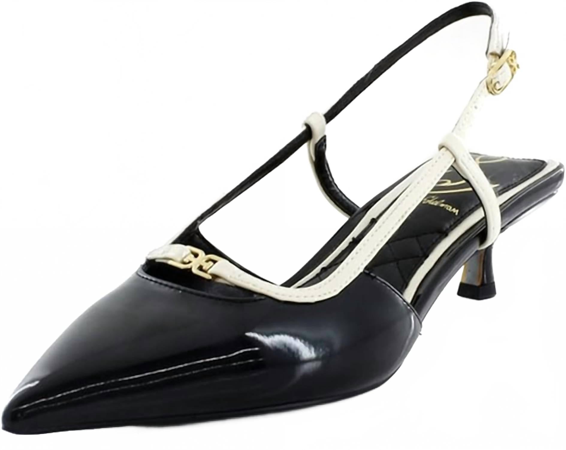 Женские туфли-лодочки Toni в черно-белом глянце Sam Edelman — фото 2