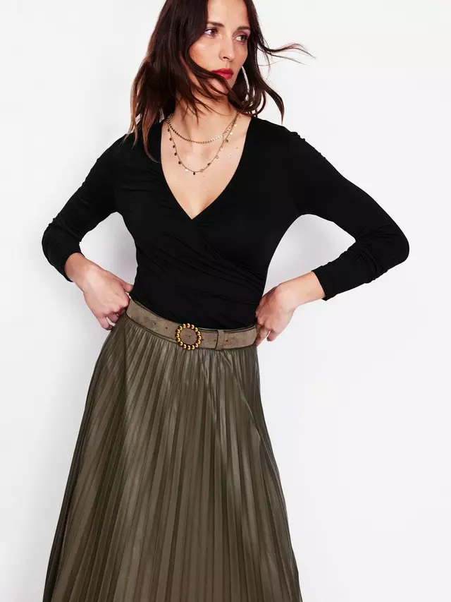 

Топ Boden Long Sleeve Wrap, черный