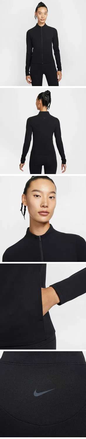 Женская куртка Nike Zenbe Dri-Fit Full-Zip, чёрно-серая — фото 2