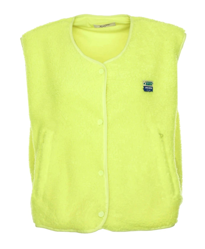 

Повседневный флисовый жилет с застежкой на кнопки. American Vintage, желтый