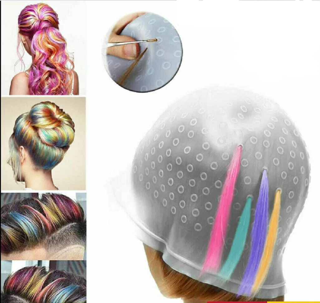 Силиконовая шапочка для мелирования «MAGICAP Pro Salon» с крючком Denman — фото 4