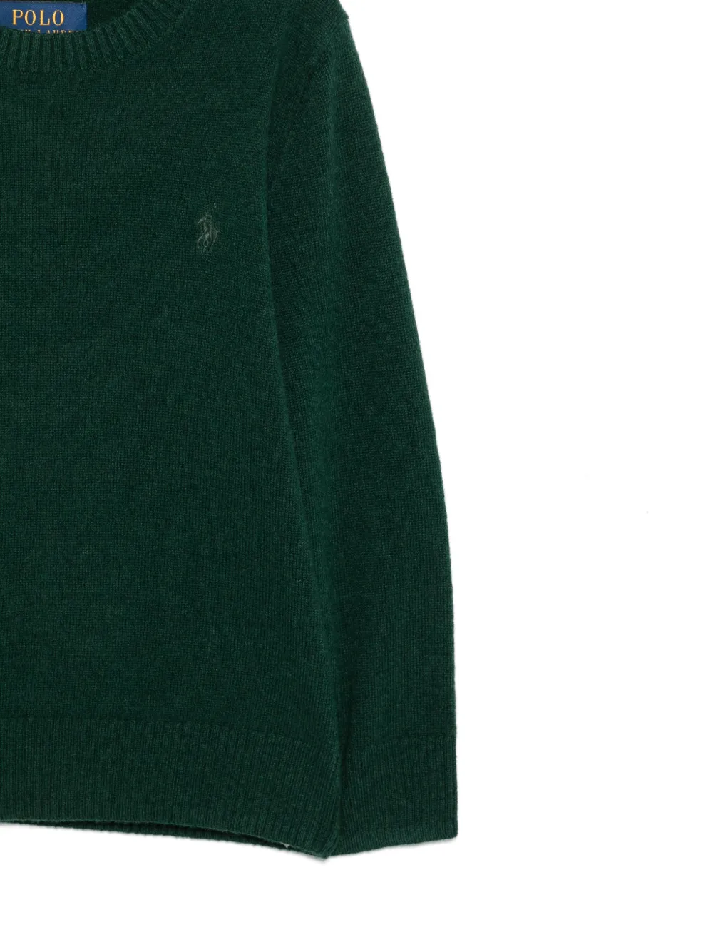 Свитер с вышивкой Polo Pony POLO RALPH LAUREN KIDS, зеленый — фото 3