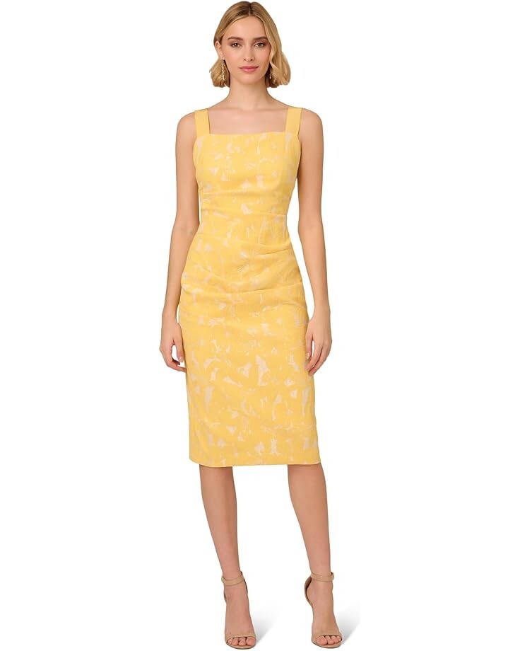 

Платье Adrianna Papell Hibiscus Jacquard Tucked, цвет Sun