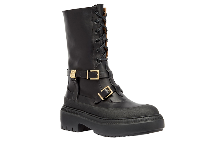 Футболка Delfina Lace Up Biker Boots Женская FENDI, Черная
