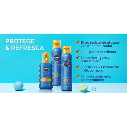 Nivea Солнцезащитный и освежающий невидимый солнцезащитный спрей Spf-30, сверхводостойкий, 200 мл — фото 3