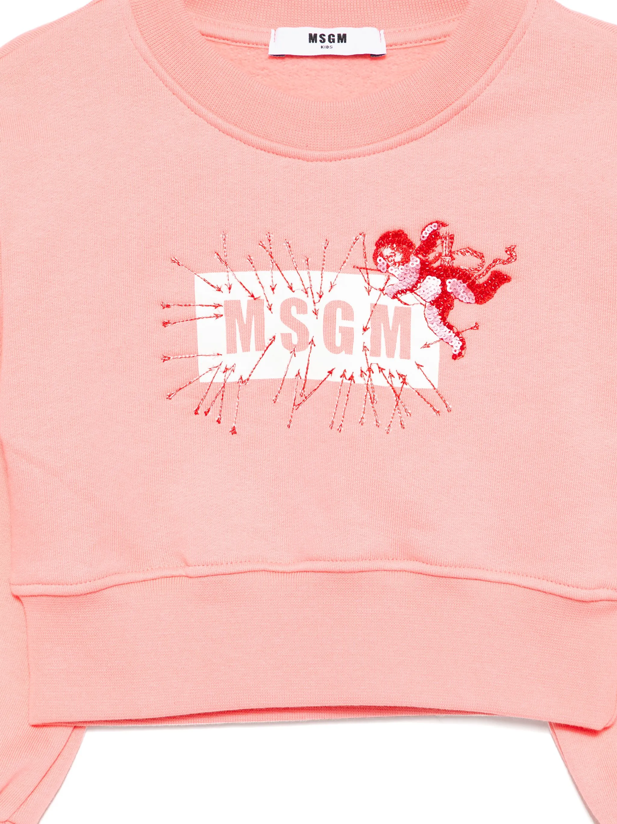 Толстовка с вышитым логотипом Msgm Kids, розовый — фото 3