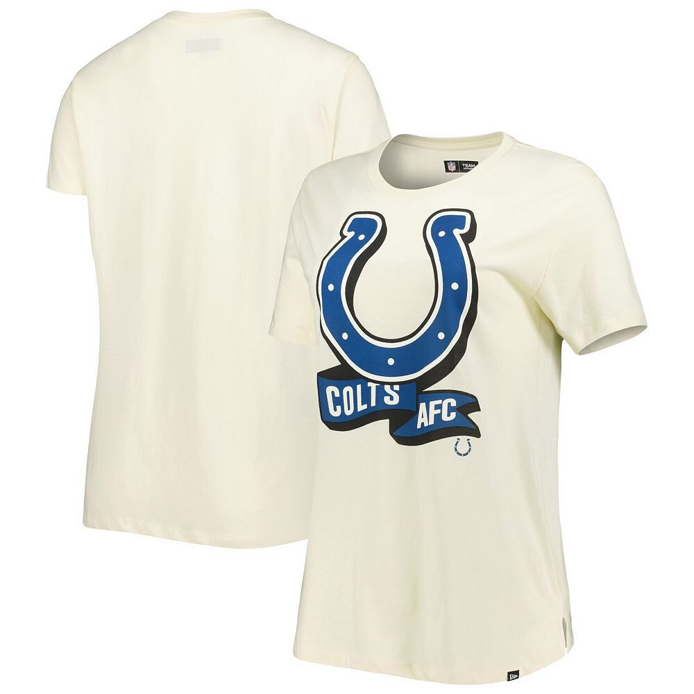 

Женская кремовая футболка New Era Indianapolis Colts с хромированной боковой линией, цвет Clt Beige