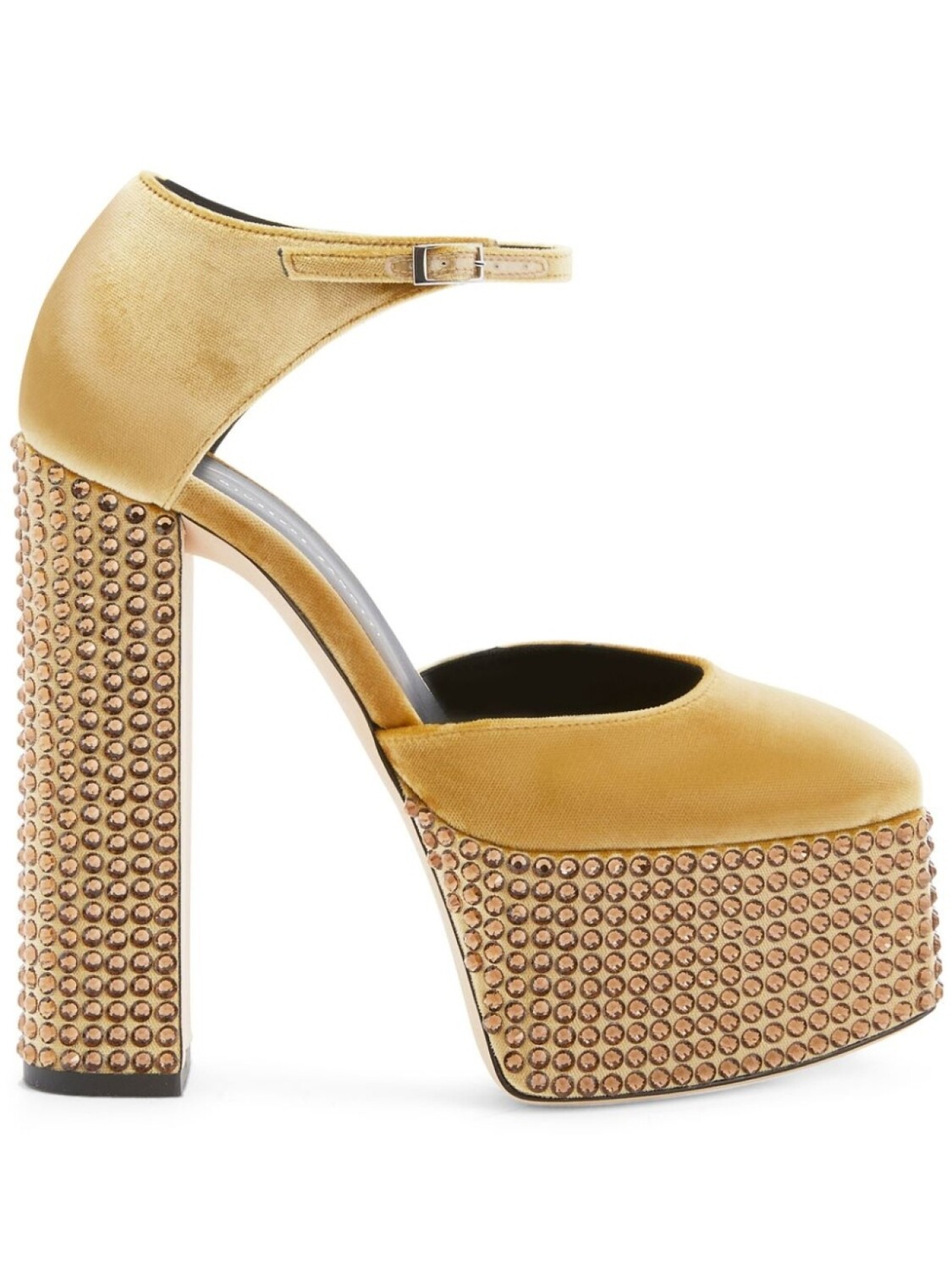 

Giuseppe Zanotti бархатные туфли Bebe Strass 150, золотистый