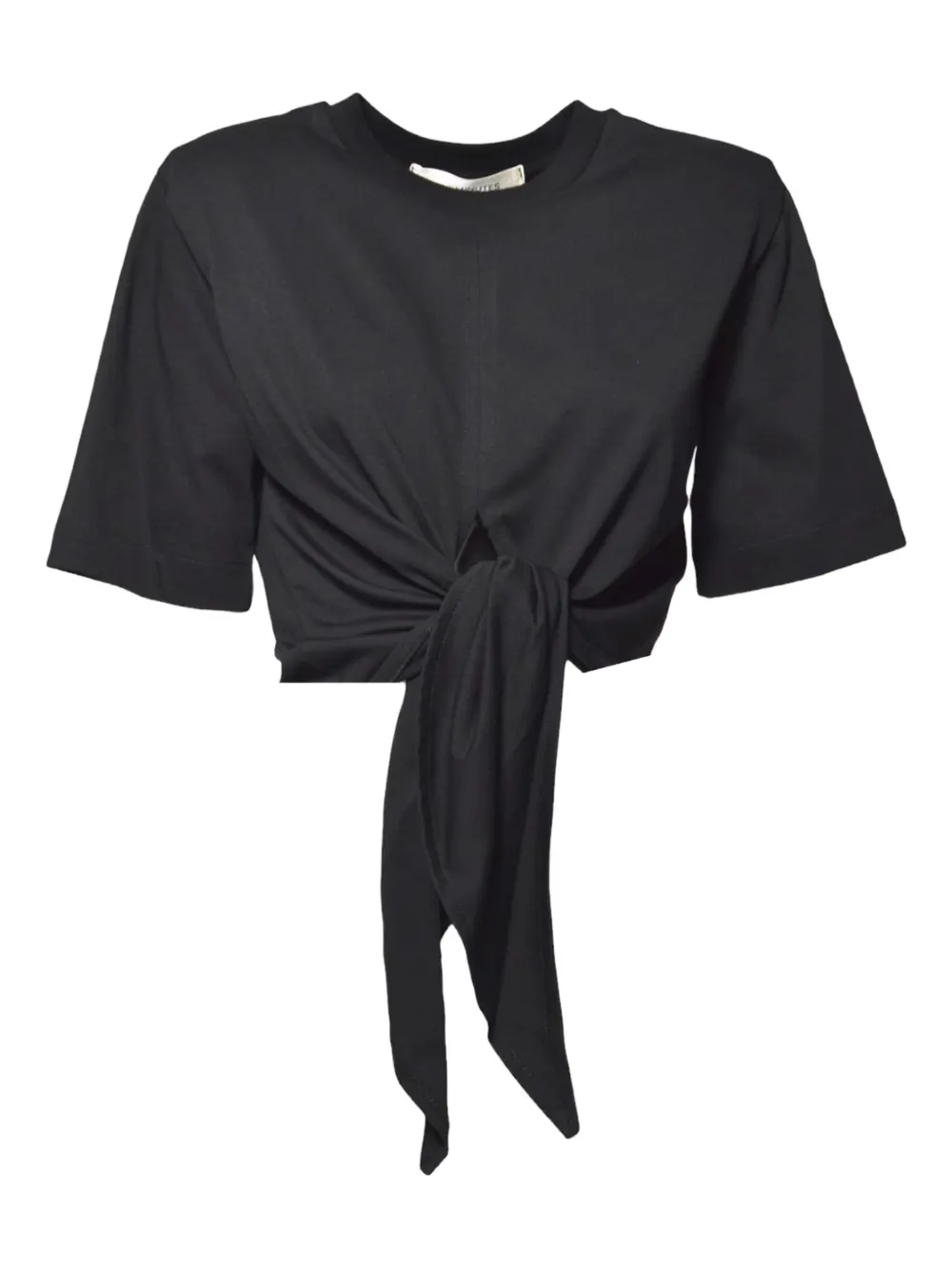 

Топ с короткими рукавами и узлом Nineminutes, черный