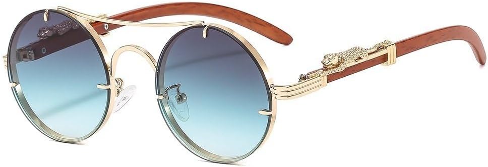 

Модные круглые солнцезащитные очки класса люкс для женщин и мужчин, ретро-очки в металлической оправе, трендовые модели, защита от ультрафиолета UV400 MWTSYSQ, Gold Green