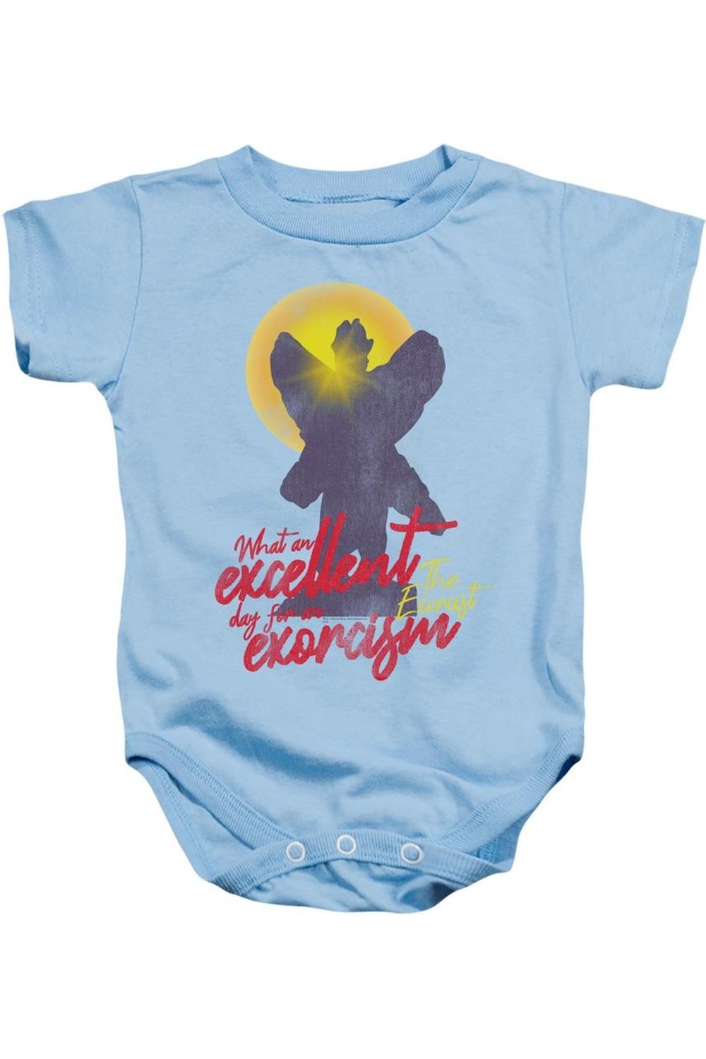 

Детский комбинезон Пазузу из фильма «Изгоняющий дьявола» Gildan, светло-голубой