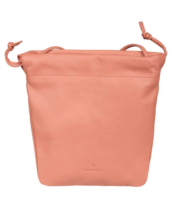 

Кожаная сумка через плечо с затягивающимся шнурком Il Bisonte, розовый