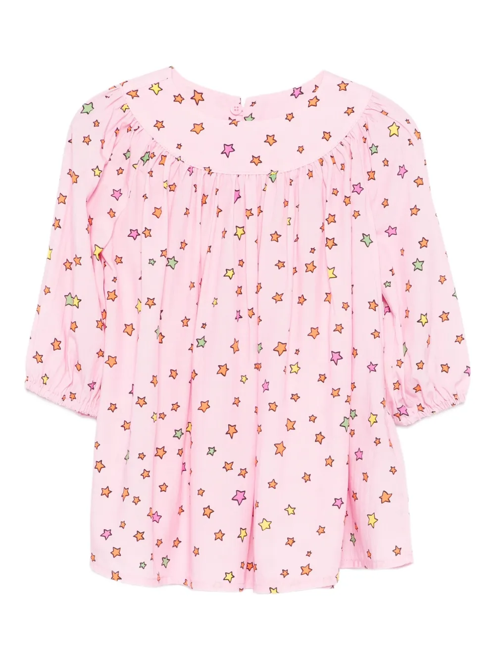 

Платье с длинными рукавами и звездным принтом Stella Mccartney Kids, розовый