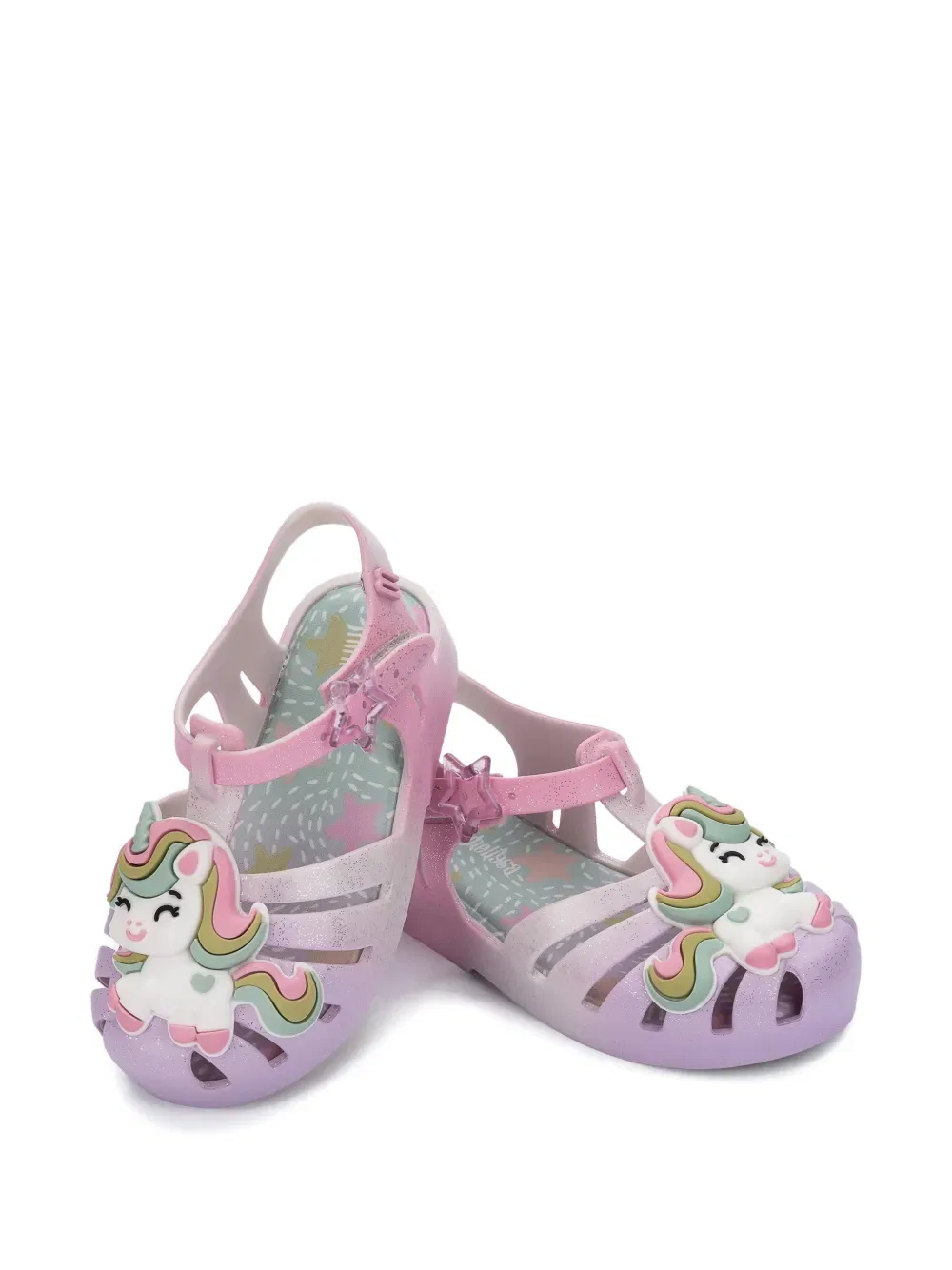 Сандалии с аппликацией в виде единорога Mini Melissa, розовый — фото 3