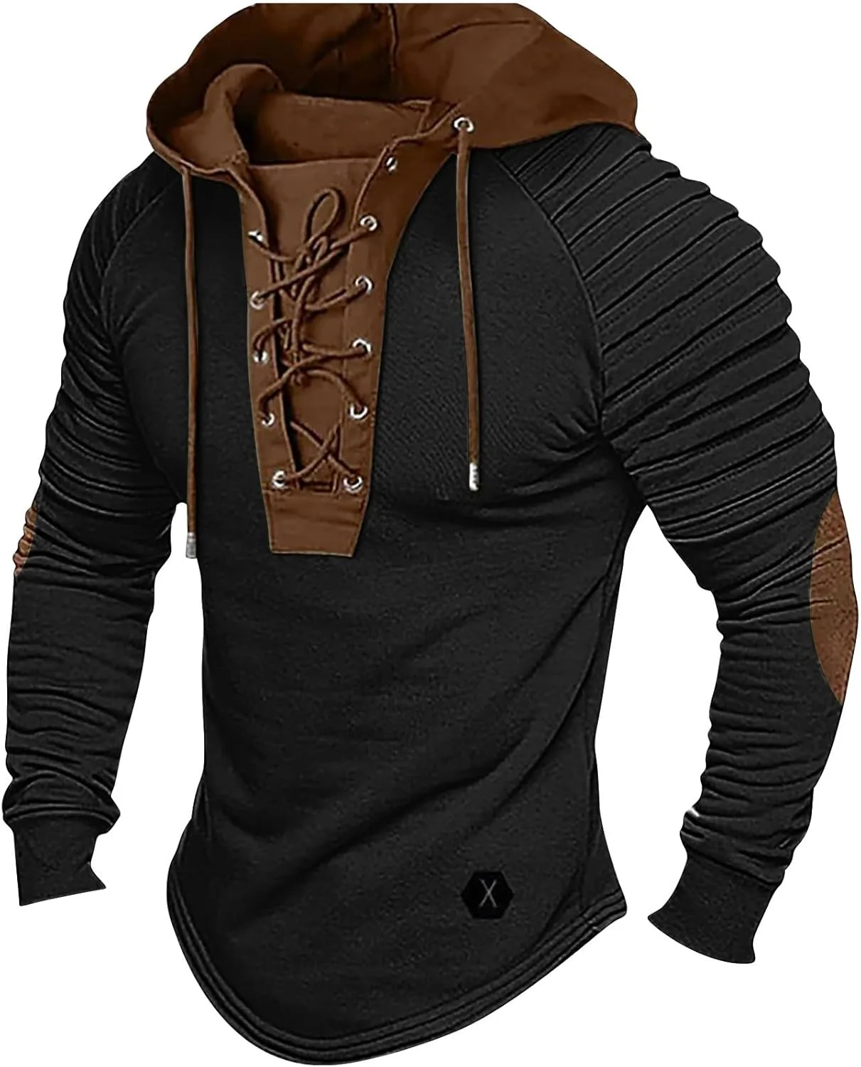 

Легкий худи для мужчин Slim Fit с кружевной шнуровкой QUNPIU