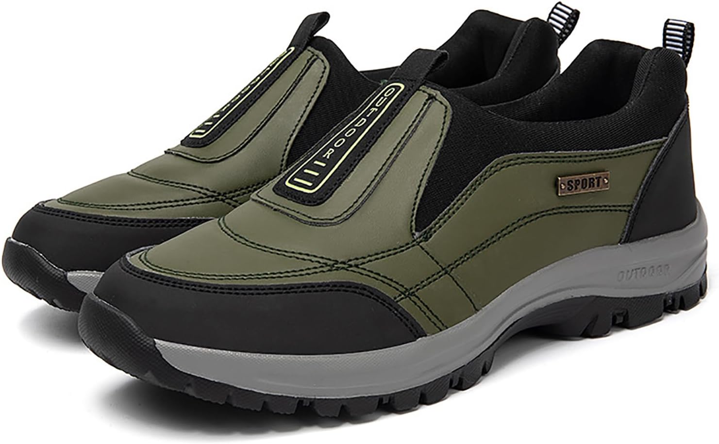 

Мужские ортопедические прогулочные лоферы Удобные слипоны Низкие кеды для безопасности и походов Дышащие повседневные водонепроницаемые нескользящие ботинки Mviobuy, черный