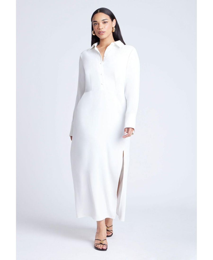 

Женское длинное платье-рубашка с воротником больших размеров ELOQUII, Sugar swizzle