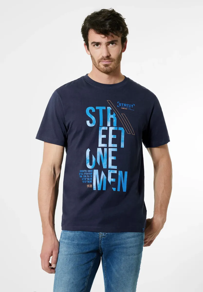 

Футболка STREET ONE MEN из чистого хлопка, синий