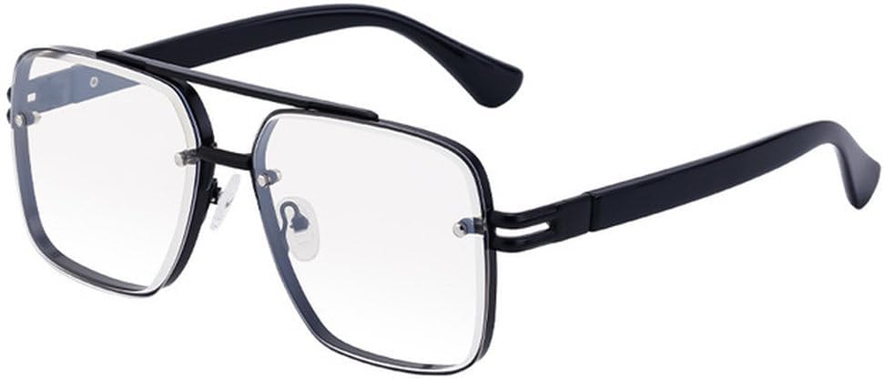 

Мужские солнцезащитные очки LVTFCO с двойной заклепкой, ретро-стиль, женские солнцезащитные очки с зеркальным эффектом для вождения, модные солнцезащитные очки UV400, Black Clear