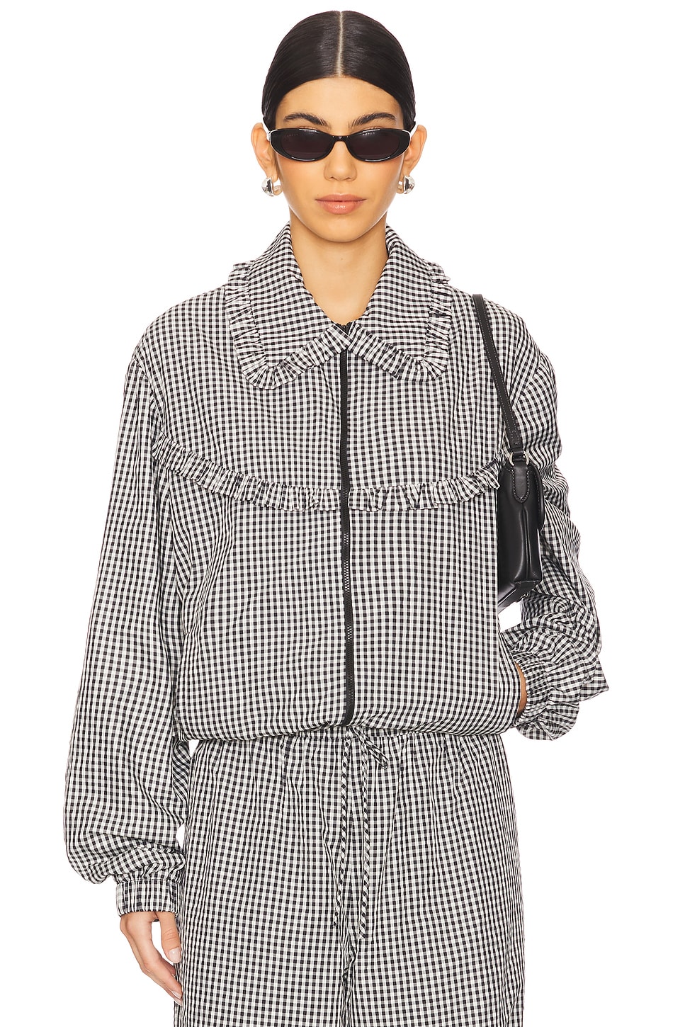 

Куртка-трек Archie с оборками Tanner Fletcher, black gingham
